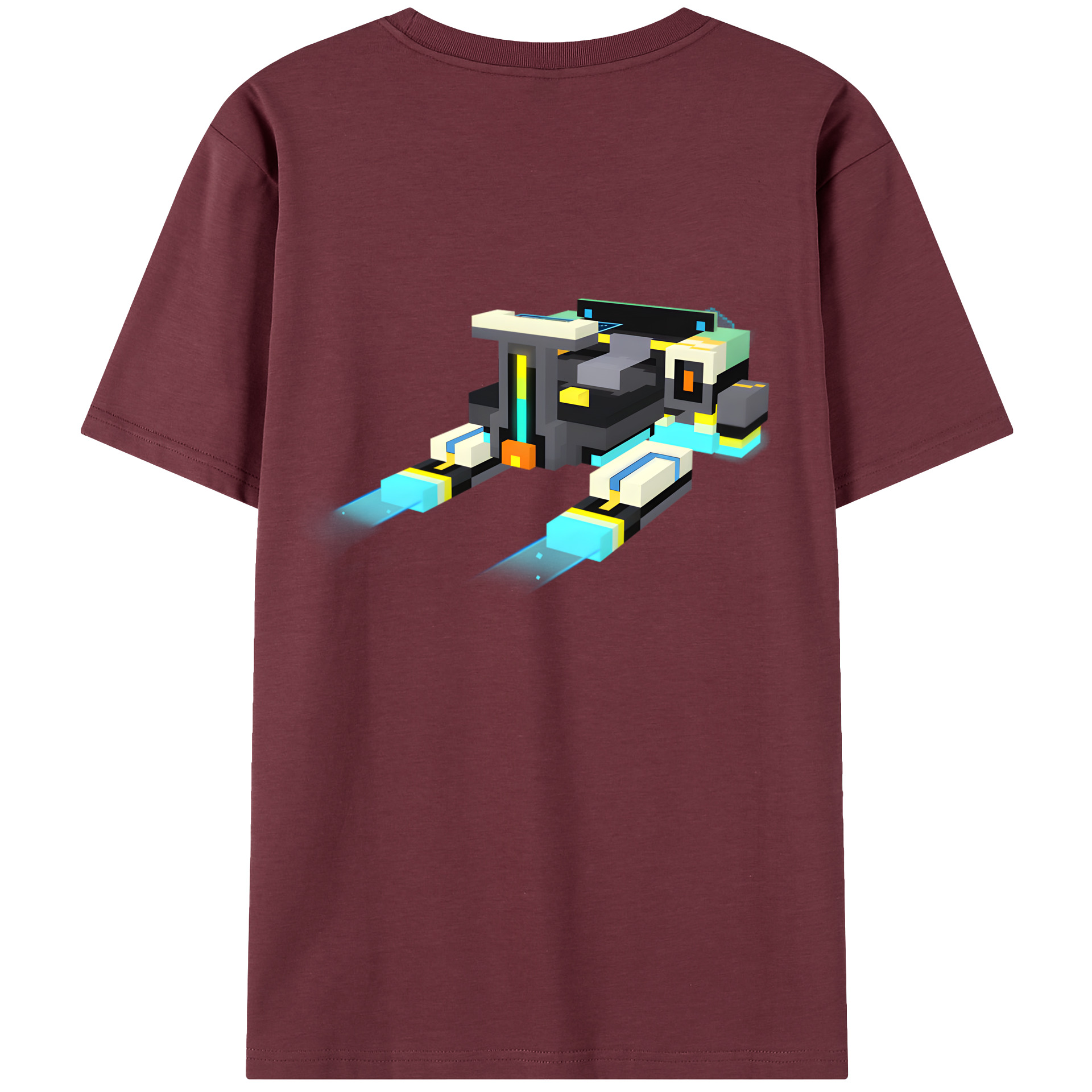 （画像用） マインクラフト ブロックの世界 Minecraft MC Block world 綿100％半袖Tシャツ（背面プリント）
